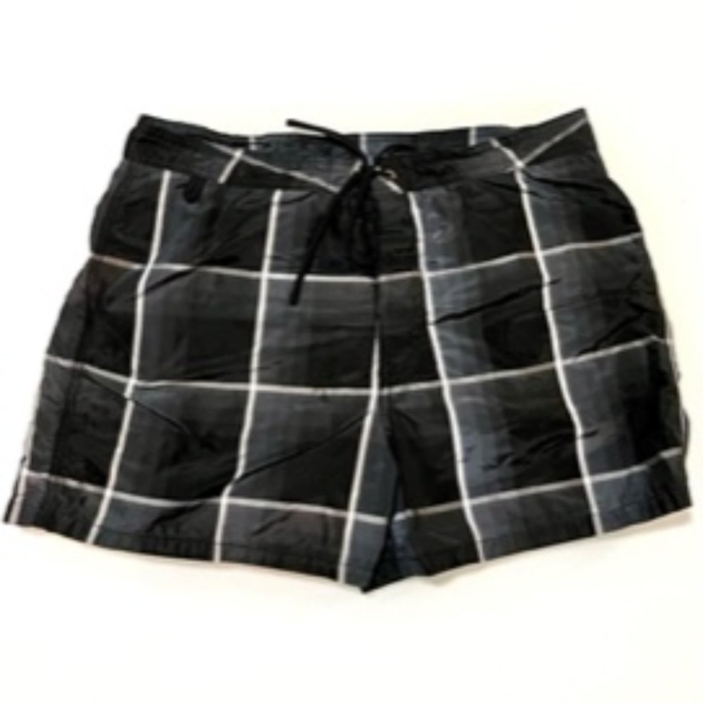 SUNDEK Black Plaid Swim Short
